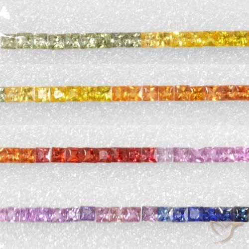 6.64ctw Naturel Multicolore Saphir, Carré, VS