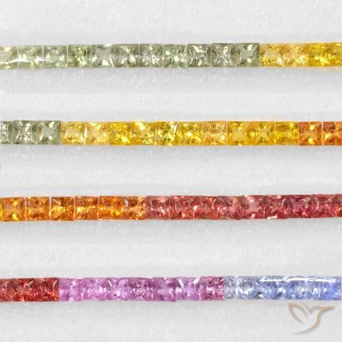 7.98ctw Naturel Multicolore Saphir, Carré, VS