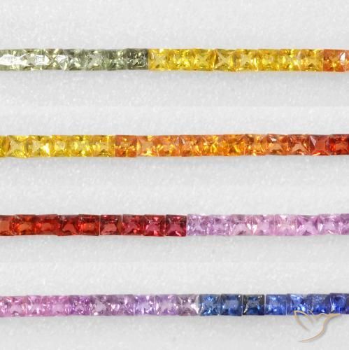 6.42ctw Naturel Multicolore Saphir, Carré, VS