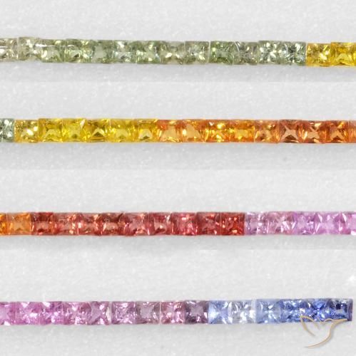 8.29ctw Naturel Multicolore Saphir, Carré, VS