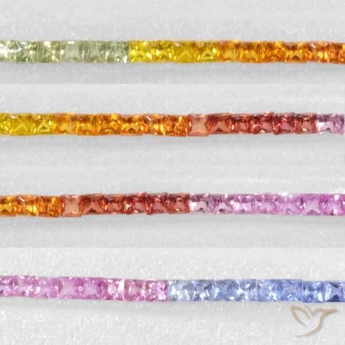 5.21ctw Naturel Multicolore Saphir, Carré, VS
