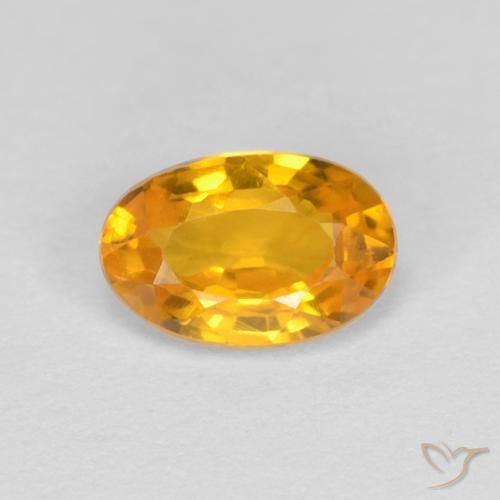 0.60ct Naturel Orange moyen Saphir, ovale, VVS