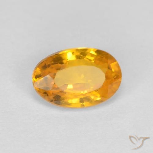 Saphir Orange moyen naturelle ovale, 0.60 ct, VVS