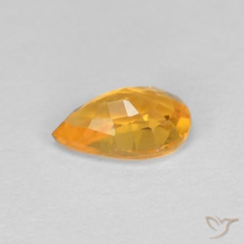 Saphir Orange-or naturelle En forme de poire, 0.47 ct, VVS
