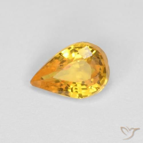 0.47ct Naturel Doré vif Saphir, En forme de poire, VVS