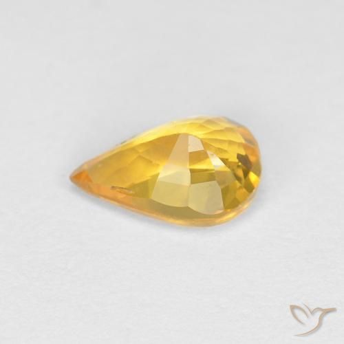 Saphir Doré vif naturelle En forme de poire, 0.47 ct, VVS