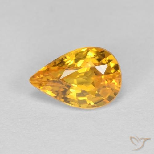 0.56ct Naturel Doré foncé Saphir, En forme de poire, VVS