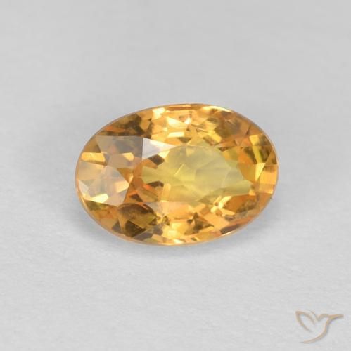 Saphir Orange-or naturelle ovale, 0.65 ct, VVS