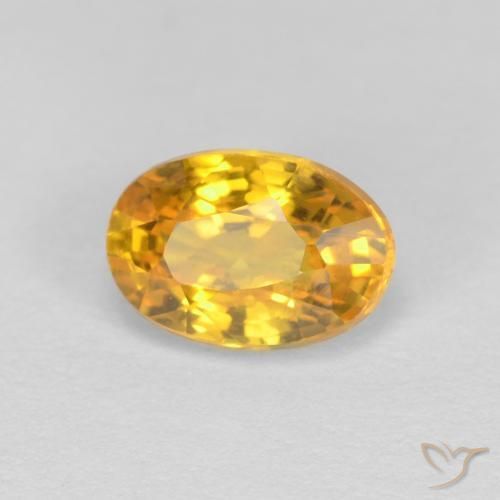 Saphir Doré foncé naturelle ovale, 0.70 ct, VVS