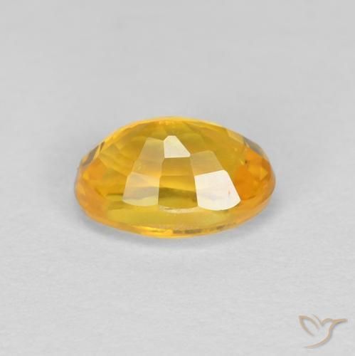 Saphir Doré foncé naturelle ovale, 0.70 ct, VVS