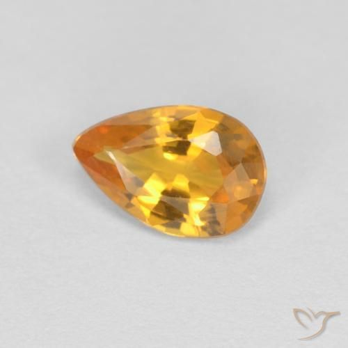 Saphir Orange-or naturelle En forme de poire, 0.42 ct, VVS