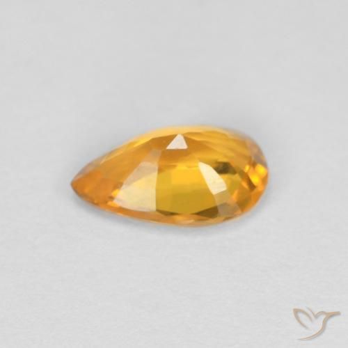 Saphir Orange-or naturelle En forme de poire, 0.42 ct, VVS
