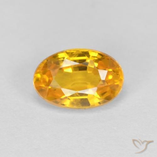 0.66ct Naturel Orange Doré Saphir, ovale, VVS