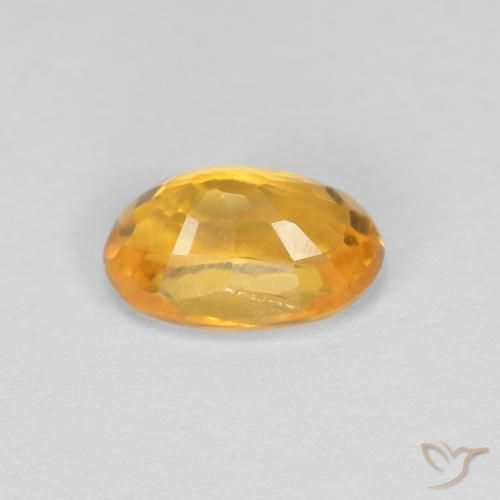 Saphir Orange doré profond naturelle ovale, 0.55 ct, VVS