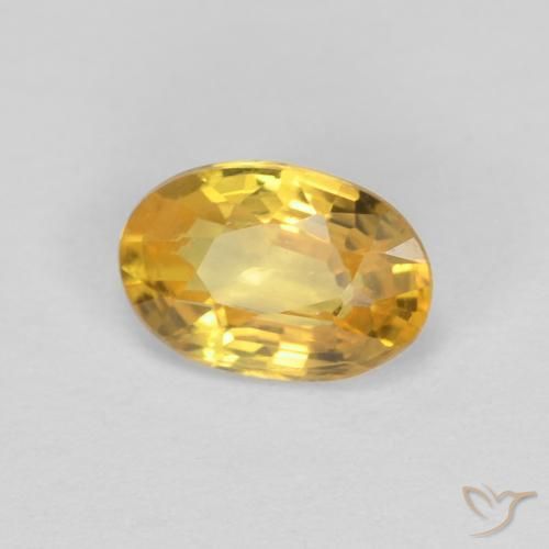 Saphir Doré naturelle ovale, 0.59 ct, VVS