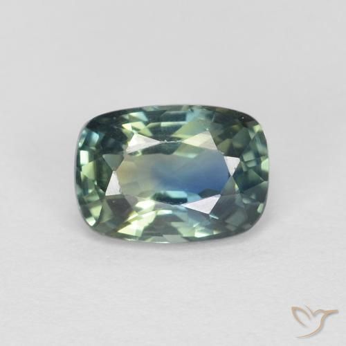 0.89ct Naturel Sarcelle Saphir, Coussin, VVS