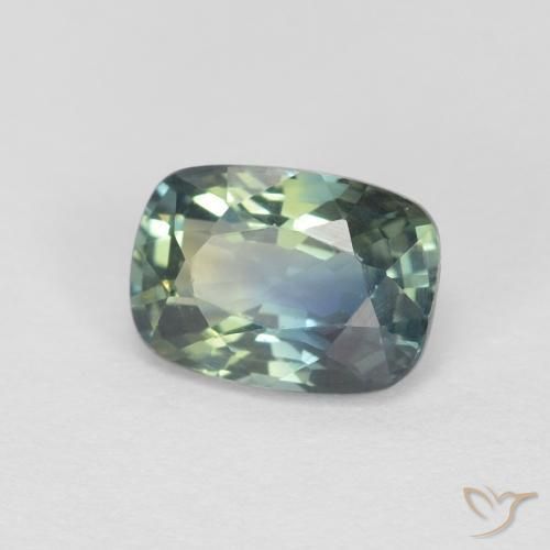 Saphir Sarcelle naturelle Coussin, 0.89 ct, VVS