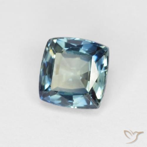 Saphir Sarcelle naturelle Coussin, 0.97 ct, VS