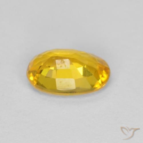 Saphir Doré naturelle ovale, 0.60 ct, VS