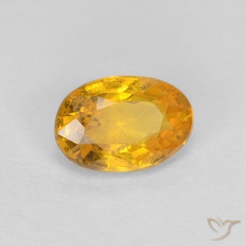 Saphir Doré foncé naturelle ovale, 0.56 ct, VS-SI