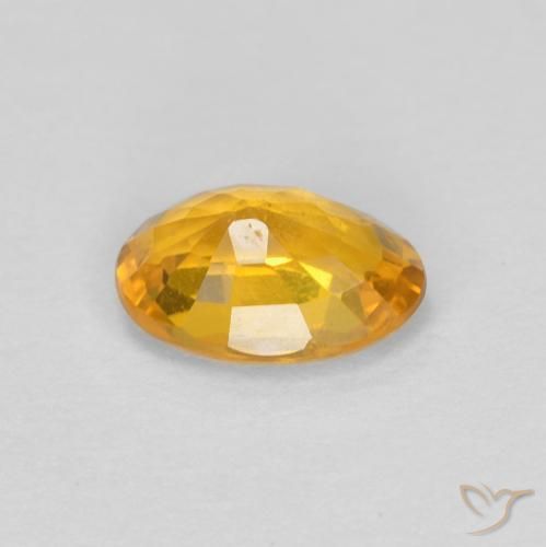 Saphir Doré foncé naturelle ovale, 0.56 ct, VS-SI