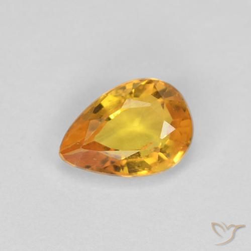 0.46ct Naturel Or orange foncé Saphir, En forme de poire, VS-SI