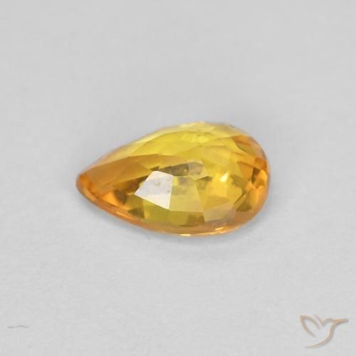 Saphir Or orange foncé naturelle En forme de poire, 0.46 ct, VS-SI
