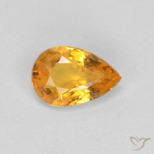 0.50ct Naturel Orange moyen Saphir, En forme de poire, VS-SI, Photo A