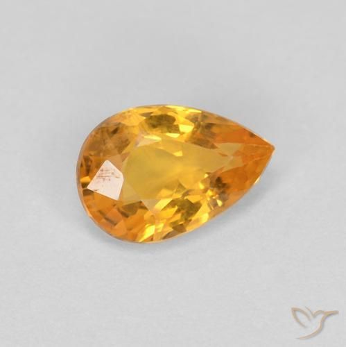 Saphir Orange moyen naturelle En forme de poire, 0.50 ct, VS-SI