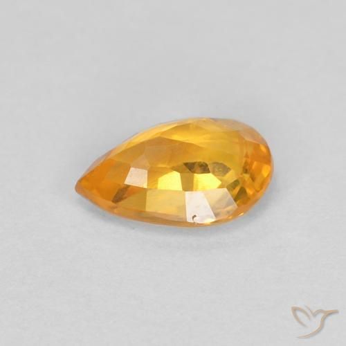 Saphir Orange moyen naturelle En forme de poire, 0.50 ct, VS-SI
