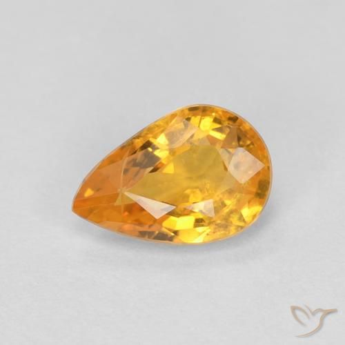 0.54ct Naturel Or orange foncé Saphir, En forme de poire, VS-SI