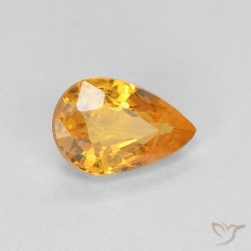 Saphir Or orange foncé naturelle En forme de poire, 0.54 ct, VS-SI