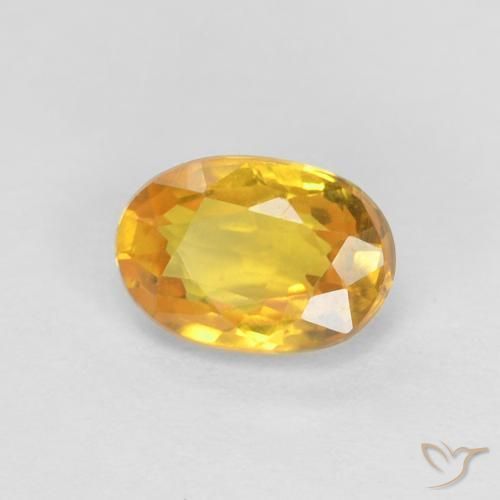 Saphir Doré naturelle ovale, 0.60 ct, VVS