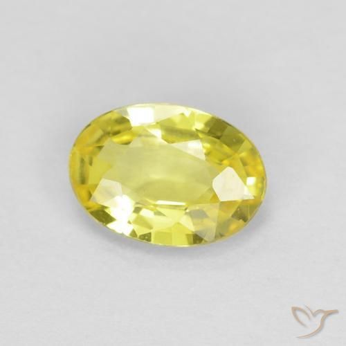 Saphir Jaune moyen naturelle ovale, 0.49 ct, VVS