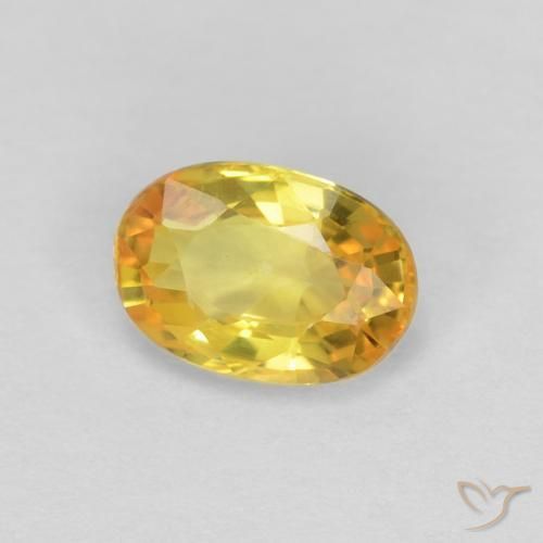 Saphir Doré naturelle ovale, 0.57 ct, VS