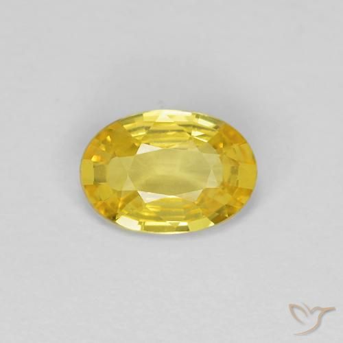 0.43ct Naturel Jaune Toscane Saphir, ovale, VVS