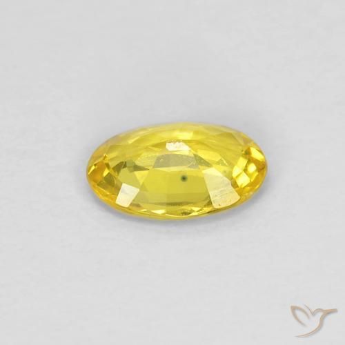 Saphir Doré jaunâtre naturelle ovale, 0.43 ct, VVS-VS
