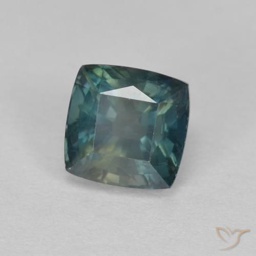 Saphir Sarcelle naturelle Coussin, 1.21 ct, VS