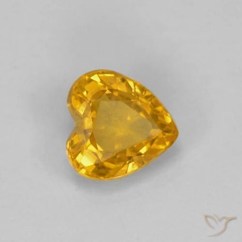 Saphir Or orange foncé naturelle Cœur, 0.51 ct, VS
