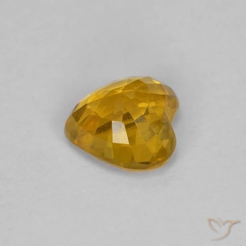 Saphir Or orange foncé naturelle Cœur, 0.51 ct, VS