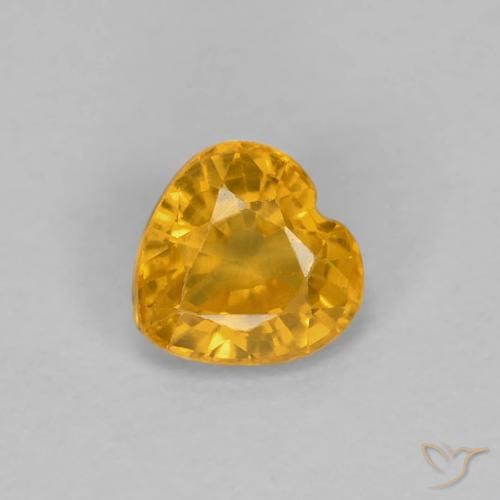 0.47ct Naturel Or orange foncé Saphir, Cœur, VS