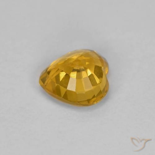 Saphir Or orange foncé naturelle Cœur, 0.47 ct, VS