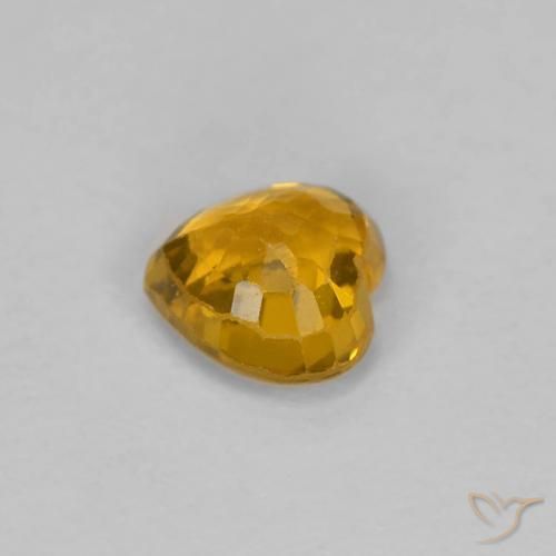 Saphir Doré-orange foncé naturelle Cœur, 0.43 ct, VS