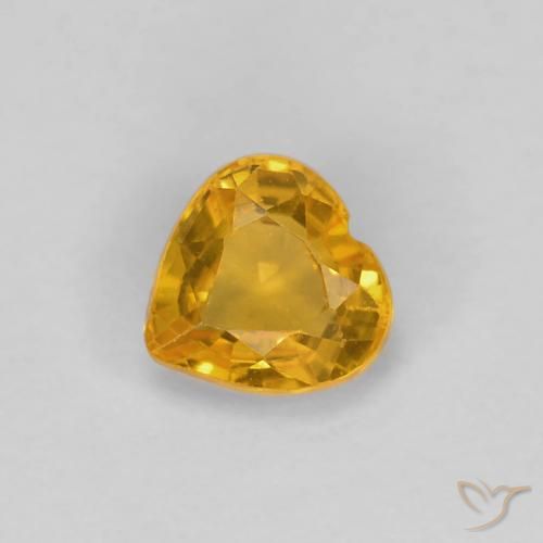 0.48ct Naturel Or orange foncé Saphir, Cœur, VS