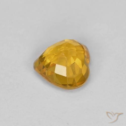 Saphir Or orange foncé naturelle Cœur, 0.48 ct, VS