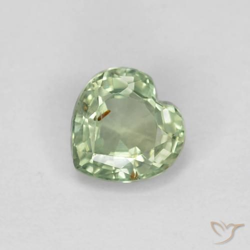 0.48ct Naturel Vert clair Saphir, Cœur, VS