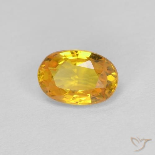Saphir Doré naturelle ovale, 0.68 ct, VVS