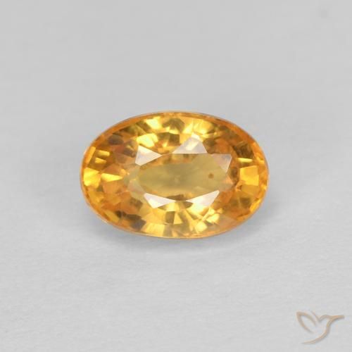 0.75ct Naturel Or orange foncé Saphir, ovale, VVS