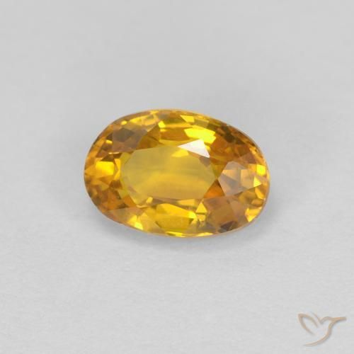 Saphir Doré foncé naturelle ovale, 0.71 ct, VVS