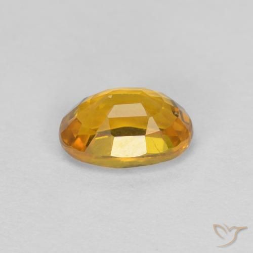Saphir Doré foncé naturelle ovale, 0.71 ct, VVS